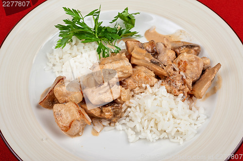 Image of rice with meat