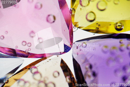 Image of Jewerly gemstones with water bubbles. Macro shot