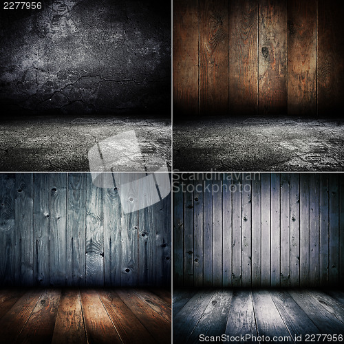 Image of Vintage grungy interiors set.