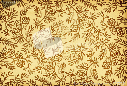 Image of Vintage floral ornament on grunge retro background