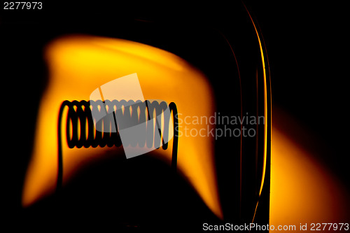 Image of Glower of halogen lightbulb. With stylish effect of optical aber