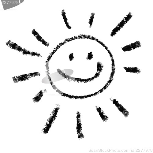 Image of Painted Smiling Sun Symbol Outline.