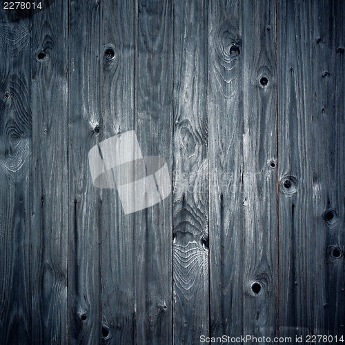 Image of Vintage blue wooden background, square composition.