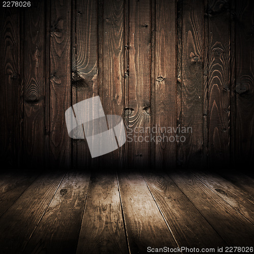 Image of interior of wood house