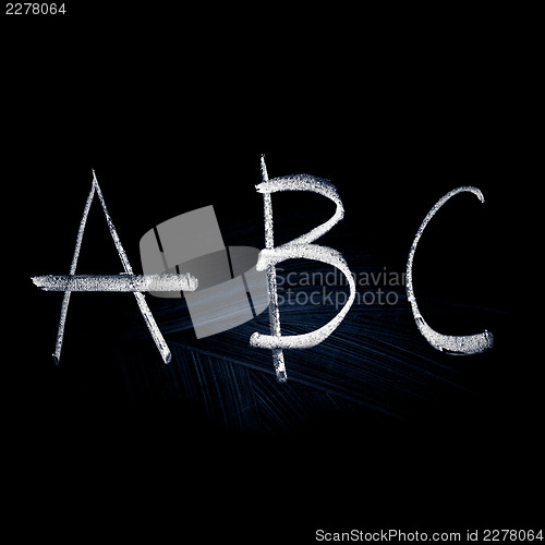 Image of Symbol of alphabet. Drawn on blackboard, isolated