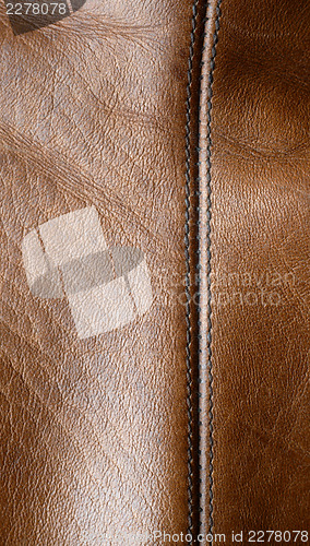 Image of Seam on the brown leather