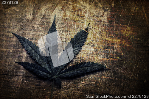 Image of Vintage grunge cannabis leaf