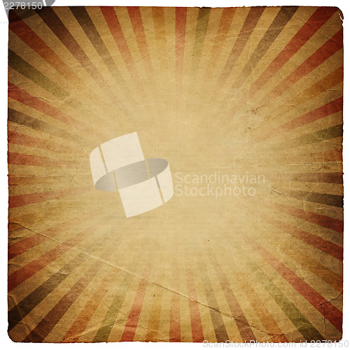 Image of Square shaped sunburst ornated paper sheet. Isolated on white.