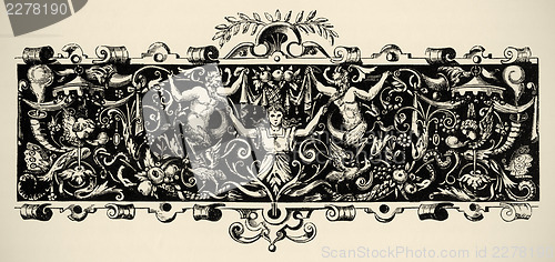 Image of Arabesque, renaissance . Engraving of 16 century. Copyright expi