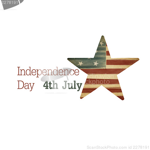 Image of Independence day. Composition from text and star symbol. Raster 
