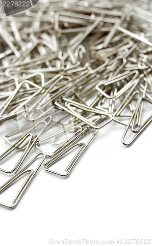 Image of Steel triangle clips closeup isolated on white background