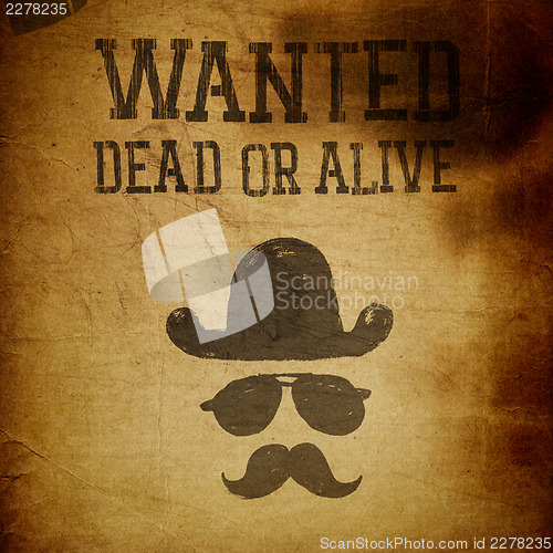Image of Vintage "Wanted..." poster, grunge illustration