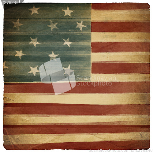 Image of Vintage square shaped old american patriotic background. Isolate