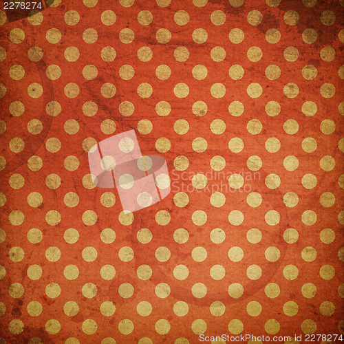 Image of Grunge red polka dot background