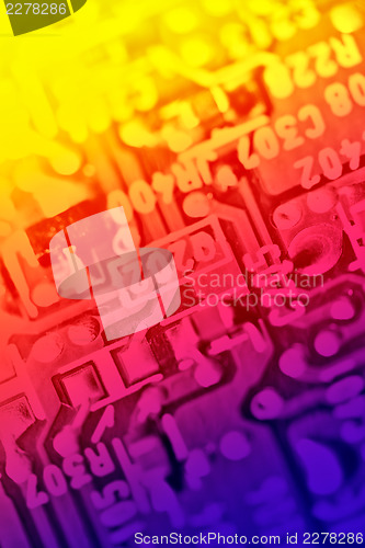 Image of Multicolored electronic components abstract background 