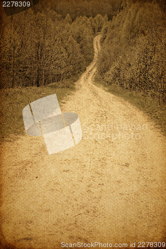 Image of Grunge photography of rural road