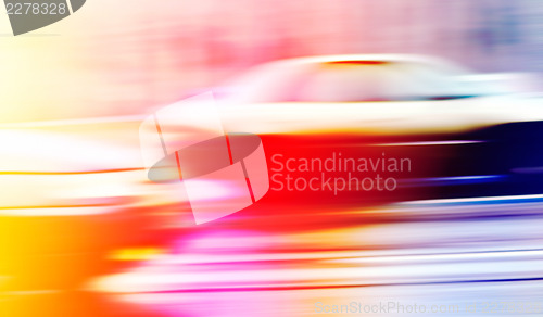 Image of Cars on highway. Colorful motion blur image.