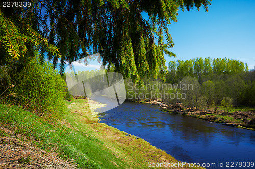 Image of Blue river, at spring time.