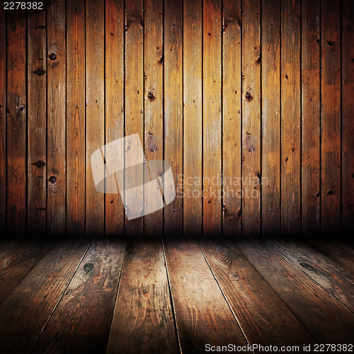 Image of Vintage yellow wooden planks interior 