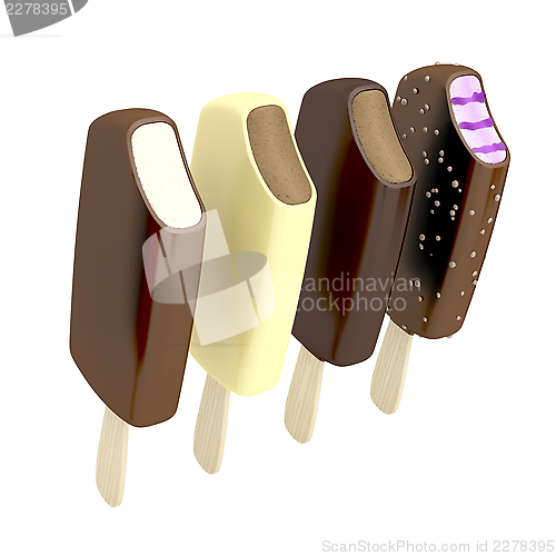 Image of Four different ice creams