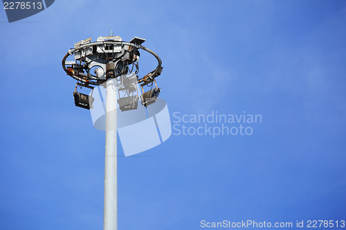 Image of Flood light with blue sky