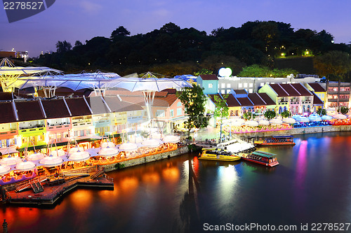 Image of Singapore city skyline at night