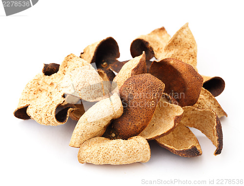 Image of Dried tangerine peel isolated on white background
