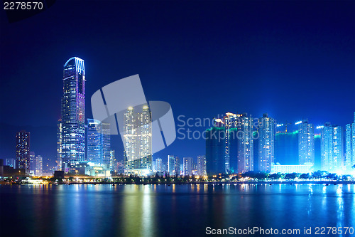 Image of Tsuen wan west in Hong Kong at night