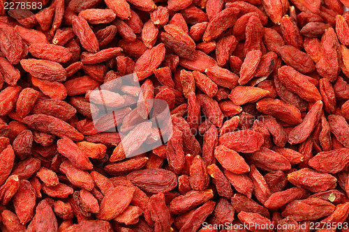 Image of Dried wolfberry fruit background 