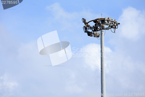 Image of Flood light with blue sky