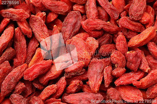 Image of Dried wolfberry fruit close up