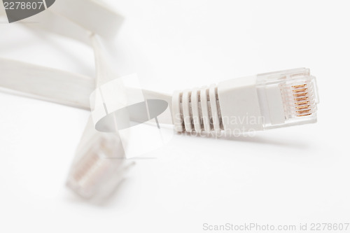 Image of Ethernet cable port isolated on white background