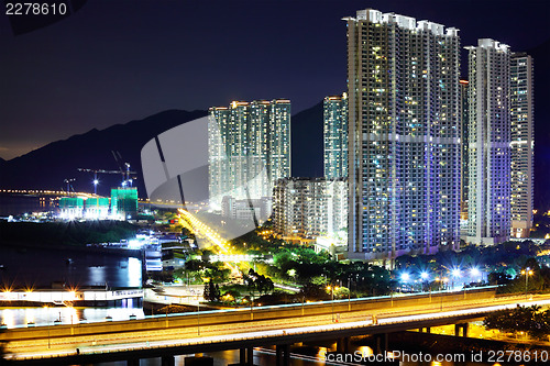 Image of Residential building and highway in Hong Kong