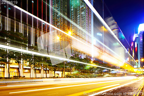 Image of Night traffic in city