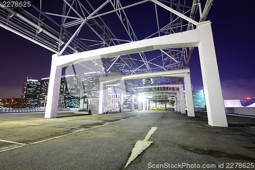 Image of Outdoor car parking lot at night 