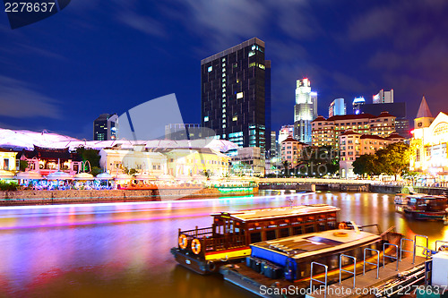 Image of Singapore city skyline at night