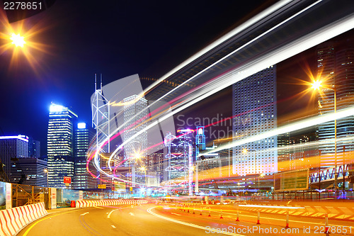 Image of Hong Kong traffic at night