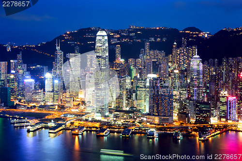 Image of Hong Kong city at evening