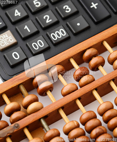 Image of Calculator and abacus