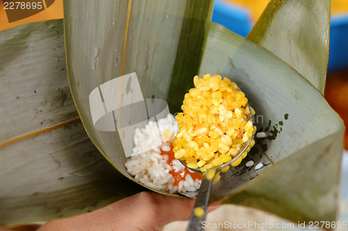 Image of Homemade rice dumpling process