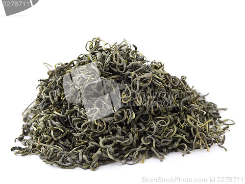 Image of Chinese green tea isolated on white background