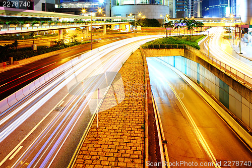 Image of Traffic in city at night