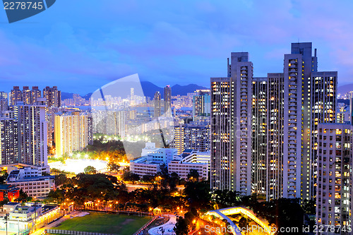 Image of Crowded downtown building in Hong Kong