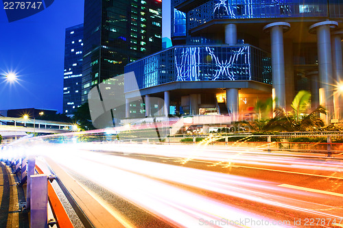 Image of Traffic in city at night