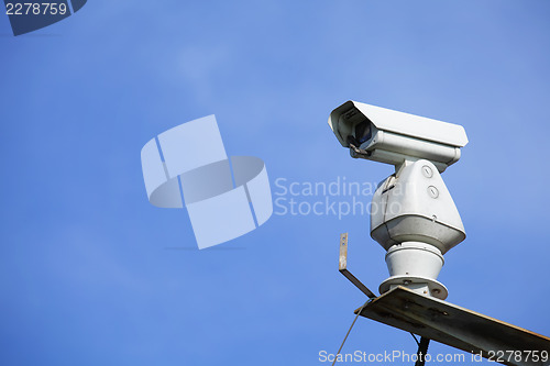 Image of CCTV with blue sky 