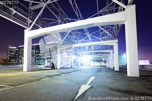 Image of Outdoor car parking lot at night 