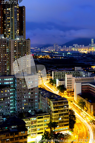 Image of Kowloon city at night 