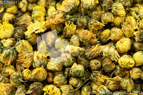 Image of Dried chamomile tea isolated on white background