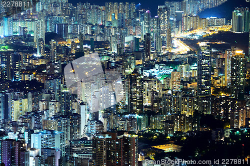 Image of Crowded downtown building in Hong Kong