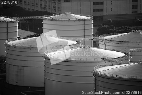 Image of Oil tank in Black and White